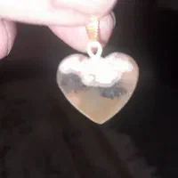آویز قلبی عقیق شجر عسلی