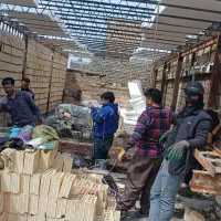 جوشکاری اسکلت و دیوارچینی یه طبقه دریک روز