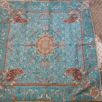 رومیزی ترمه درجه یک فیروزه ای در دو سایز