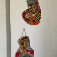 تابلو چوبی طرح کوبیسم