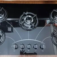 گاز رومیزی استیل و شیشه ای مشکی نقد و چک