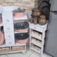 پایه قابلمه و سبد سیب زمینی و میز اتو ست