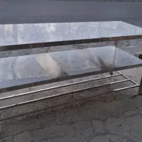 میز کار استیل و صندلی پلاستیکی