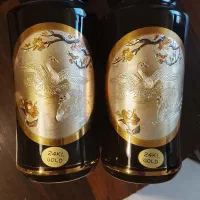 جفت گلدان طلاکاری ونقره کاری اصل ژاپن