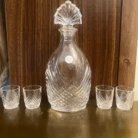 تنگ  کریستالل فرانسوی شربت خوری و چهار فنجان