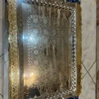 سینی استیل طلایی مجلسی نو‌