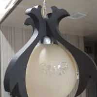 لوستر سقفی چراغ آویز چوبی تک لامپ سقفی