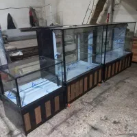یخچال ویترینی خشک و سرد + میز پیشخوان طرح چوبی