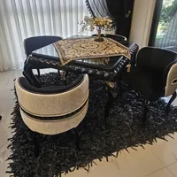 فرش چرمی شگی مشکی کدcr550