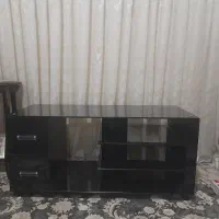 میز تلویزیون شیشه ای ترک اصل دارای دو کشو