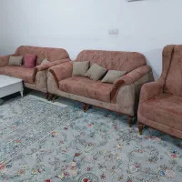 مبل هفت نفره سالم با میز و گل میز
