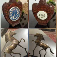 رادیو ۴ موج قدیمی و ساعت آنتیک