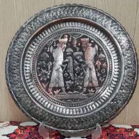 قدیمی قلمزنی خوراک پز نفتی زیرسیگاری