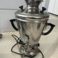 سماور برقی مهتاب جنس برنج روکش استیل