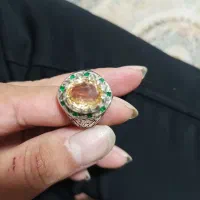 انگشتر سیترین رکاب نقره نو
