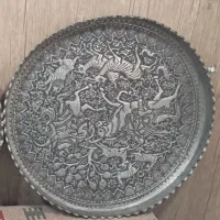 سینی مجمع مسی قدیمی قلم زنی
