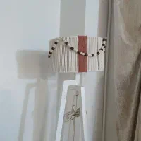 آباژور مکرومه با مهره چوبی