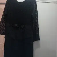 پیرهن مجلسی دخترانه آستین گیپور