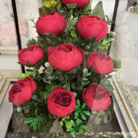 حراج باکس گل مصنوعی رز شیشه ای با کیفیت
