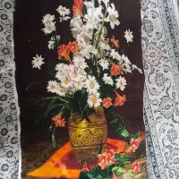 تابلو فرش دستبافت گلدان چله ابریشم