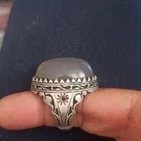 رکاب دست ساز و سنگین با سنگ عقیق کبود