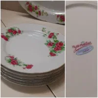 دیس نعلبکی بشقاب گلسرخی