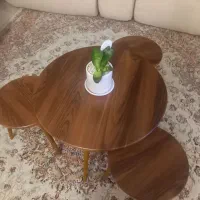 میز وسط وسه عسلی چوب گردونوی نو