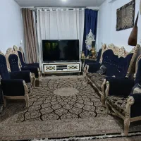 مبل سلطنتی ۹نفره تمیز سورمه ای