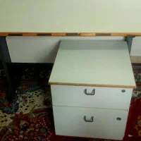 ست میز کار و فایل ۲ طبقه چوب زیره آهن تحمل وزن ۲تن