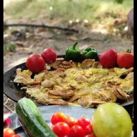 ساج گرانیتی نچسب تفلون دسته دار کمپینگ