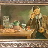 تابلو فرش قهوه خانه ای با قاب نفیس نوی نو