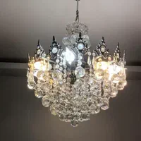 لوستر برنج و کریستالی ۸شاخه