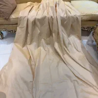 پرده سایز متوسط ابریشم بژ کرم