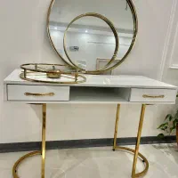 آینه میز ساعت استیل طلایی