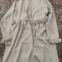 مانتو کرمی شکوفه شکوفه