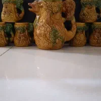 پارچ لیوان قدیمی ۷پارچه شامل پارچ ۶عددلیوان سالم