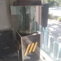 اکواریوم گرد ۶۵ ۶۵ با میز پروفیل اهنی
