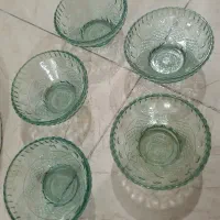 ظروف گل پنبه انارخوری شیشه ای قدیمی