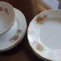 چینی گل قدیمی و گل سرخ
