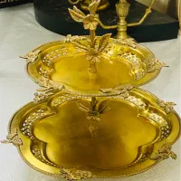 شیرینی خوری تمام برنجی هندی بسیار بزرگ کار دست نو