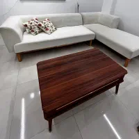 مبل ال به همراه جلومبلی و کوسن