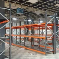 قفسه راک صنعتی طوسی نارنجی