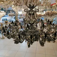 لوستر 8شاخه 24 شعله کامل برنج کار دست