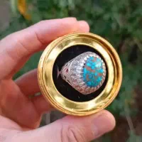 انگشتر فیروزه کار دست شاکری