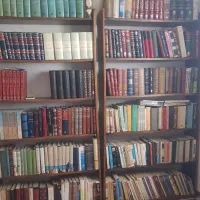 قفسه کتابخانه بزرگ قدیمی بدون کتاب