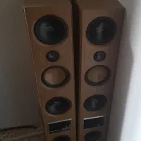 یک جفت اسپیکر ایستاده چوبی