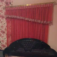 ۲ پرده حریر طرحدار برای ۲ پنجره
