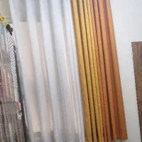 پرده پانچ با حریر ترک براق همراه میل پرده