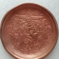 دیوارکوب قدیمی مسی قلم زنی