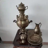سماورذغالی برنجی ۶لیتری بامهر وسرویس
